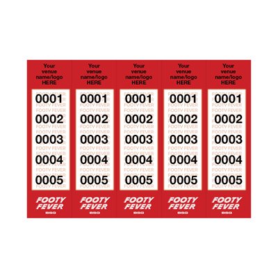Football Raffle Books CLUB RAFFLE 1-12,000 5 TO VIEW PERSONALISED | FOOTBALL THEME