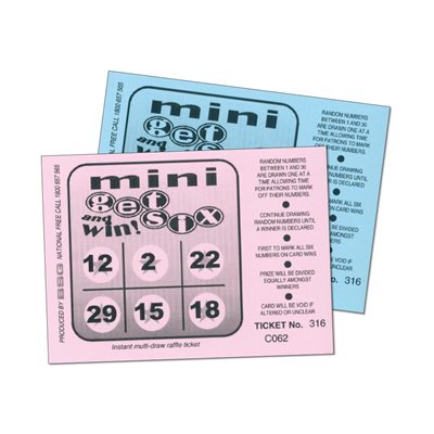 Six Raffle Ticket Fundraising Supplies Australia | Bingo Supplies Australia | Mini Get ...