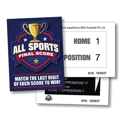 ALL SPORTS FINAL SCORE BREAK OPEN CARDS